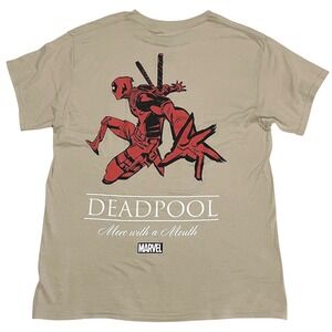 Marvel Deadpool & Wolverine Graphic T-Shirt Tan Mens Medium NWT Isaac Morris